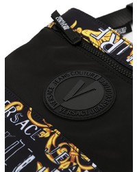 schwarze bedruckte Leder Umhängetasche von VERSACE JEANS COUTURE