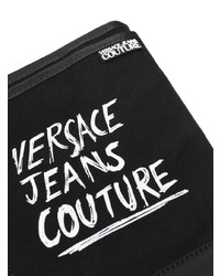 schwarze bedruckte Leder Umhängetasche von VERSACE JEANS COUTURE