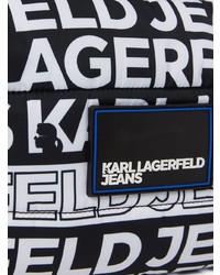 schwarze bedruckte Leder Umhängetasche von KARL LAGERFELD JEANS