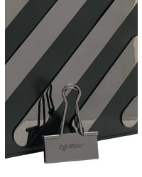 schwarze bedruckte Leder Umhängetasche von Off-White