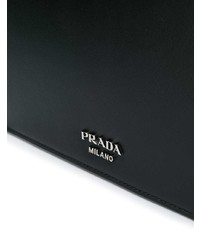 schwarze bedruckte Leder Umhängetasche von Prada