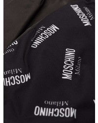 schwarze bedruckte Lederhandschuhe von Moschino