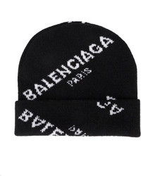 schwarze bedruckte Mütze von Balenciaga