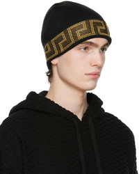 schwarze bedruckte Mütze von Versace
