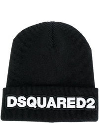 schwarze bedruckte Mütze von DSQUARED2