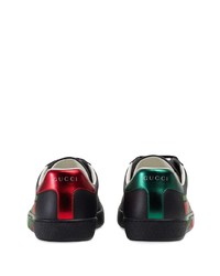 schwarze bedruckte niedrige Sneakers von Gucci