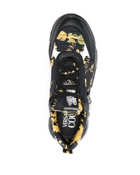 schwarze bedruckte niedrige Sneakers von VERSACE JEANS COUTURE