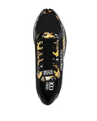 schwarze bedruckte niedrige Sneakers von VERSACE JEANS COUTURE