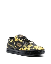 schwarze bedruckte niedrige Sneakers von VERSACE JEANS COUTURE