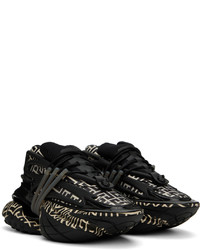 schwarze bedruckte niedrige Sneakers von Balmain
