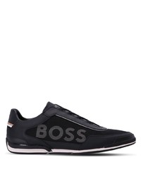 schwarze bedruckte niedrige Sneakers von BOSS