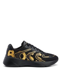 schwarze bedruckte niedrige Sneakers von BOSS