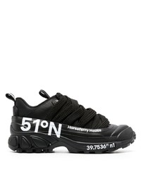 schwarze bedruckte niedrige Sneakers von Burberry