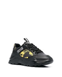 schwarze bedruckte niedrige Sneakers von VERSACE JEANS COUTURE