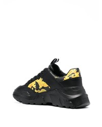 schwarze bedruckte niedrige Sneakers von VERSACE JEANS COUTURE