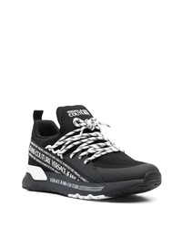 schwarze bedruckte niedrige Sneakers von VERSACE JEANS COUTURE