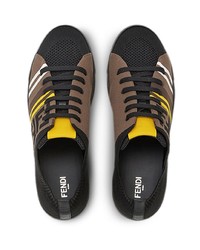 schwarze bedruckte niedrige Sneakers von Fendi