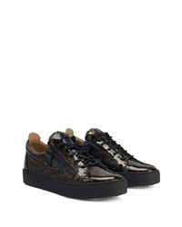 schwarze bedruckte niedrige Sneakers von Giuseppe Zanotti