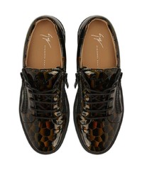 schwarze bedruckte niedrige Sneakers von Giuseppe Zanotti