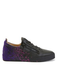 schwarze bedruckte niedrige Sneakers von Giuseppe Zanotti