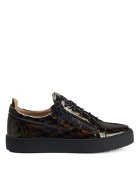 schwarze bedruckte niedrige Sneakers von Giuseppe Zanotti