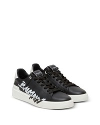 schwarze bedruckte niedrige Sneakers von Balmain