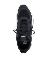 schwarze bedruckte niedrige Sneakers von BOSS