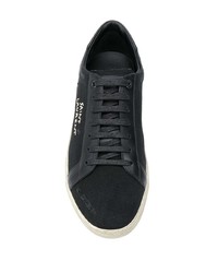 schwarze bedruckte niedrige Sneakers von Saint Laurent