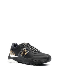 schwarze bedruckte niedrige Sneakers von VERSACE JEANS COUTURE