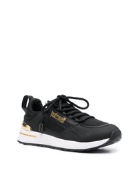 schwarze bedruckte niedrige Sneakers von Just Cavalli