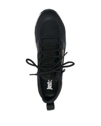 schwarze bedruckte niedrige Sneakers von Just Cavalli