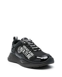 schwarze bedruckte niedrige Sneakers von VERSACE JEANS COUTURE