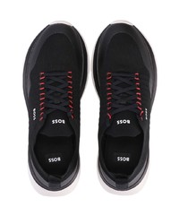 schwarze bedruckte niedrige Sneakers von BOSS