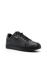 schwarze bedruckte niedrige Sneakers von Coach