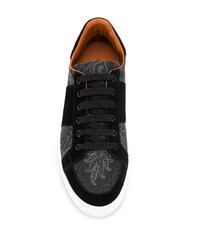 schwarze bedruckte niedrige Sneakers von Etro