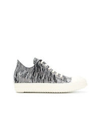 schwarze bedruckte niedrige Sneakers von Rick Owens DRKSHDW