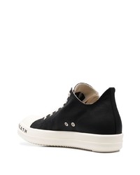 schwarze bedruckte niedrige Sneakers von Rick Owens DRKSHDW