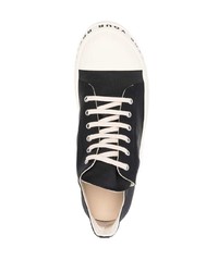 schwarze bedruckte niedrige Sneakers von Rick Owens DRKSHDW