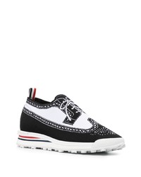 schwarze bedruckte niedrige Sneakers von Thom Browne