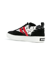 schwarze bedruckte niedrige Sneakers von MSGM