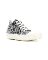 schwarze bedruckte niedrige Sneakers von Rick Owens DRKSHDW