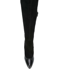 schwarze bedruckte Overknee Stiefel aus Wildleder von Givenchy