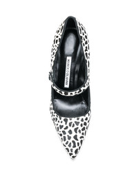 schwarze bedruckte Pumps von Manolo Blahnik