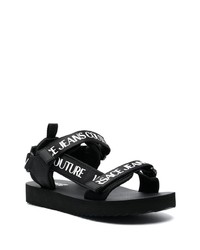 schwarze bedruckte Sandalen von VERSACE JEANS COUTURE