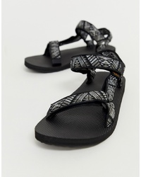 schwarze bedruckte Sandalen von Teva