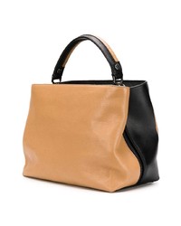 schwarze bedruckte Satchel-Tasche aus Leder von Paula Cademartori