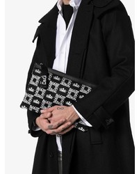 schwarze bedruckte Segeltuch Clutch Handtasche von Dolce & Gabbana