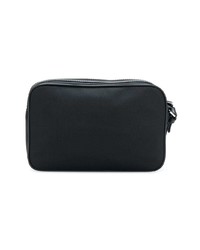schwarze bedruckte Segeltuch Clutch Handtasche von Bally