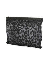 schwarze bedruckte Segeltuch Clutch Handtasche von Dolce & Gabbana