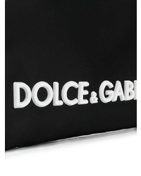 schwarze bedruckte Segeltuch Clutch Handtasche von Dolce & Gabbana